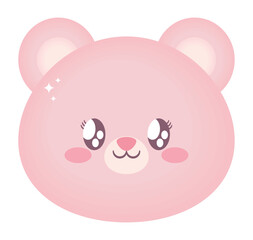 Obraz na płótnie Canvas pink bear face
