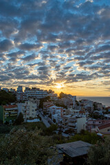 sunrise over the city