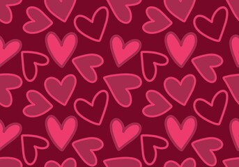 Valentines hearts seamless cartoon pattern for wrapping and kids clothes print and fabrics and gift box