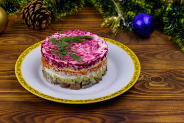 Traditional russian salad 