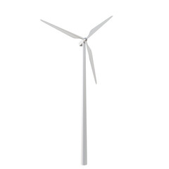 3D Illustration. Wind turbine on an isolated white background. Sustainable and renewable energy concept.