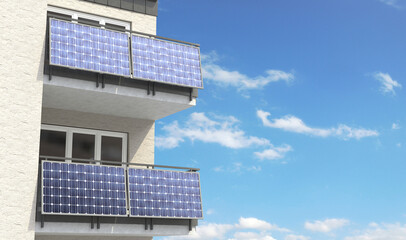 Balcony power plants - small home solar systems - obrazy, fototapety, plakaty