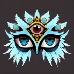 Obraz premium mask white eyes 2d illustrated template