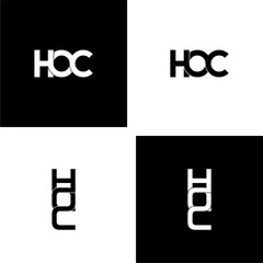 hoc letter initial monogram logo design set