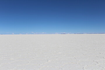 Landscape view of Uyuni Salt Flat on dry season, Salar de Uyuni, Bolivia.