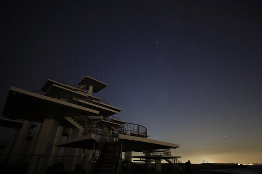 Starry sky of the Cape Futtsu, Chiba, Japan