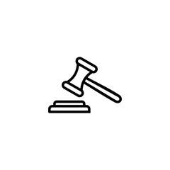 Gavel icon vector illustration. judge gavel sign and symbol. law icon. auction hammer