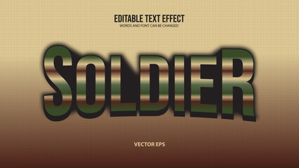 Soldier editable text effect. vector EPS