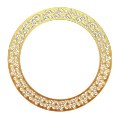 イラスト素材: レトロ、アンティーク、ビンテージのゴールドメタリックのフレーム。飾り罫オーナメント