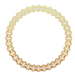 イラスト素材: レトロ、アンティーク、ビンテージのゴールドメタリックのフレーム。飾り罫オーナメント