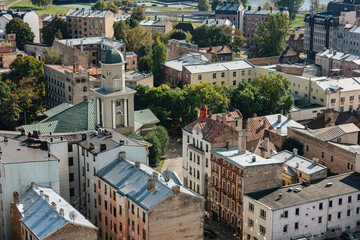 Fototapeta premium Building facades in the old town of Riga, Latvia