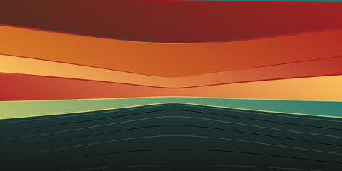 Bright abstract multicoloured background with orange and green wave