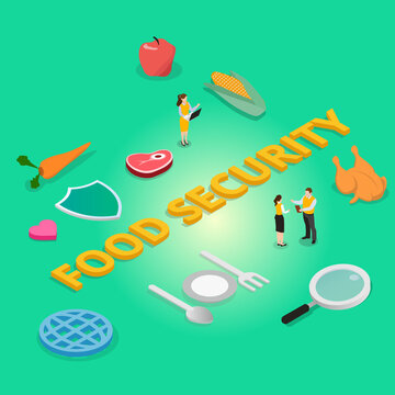 Food security word with two people are discussing