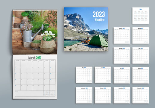 2023 Square Calendar Layout
