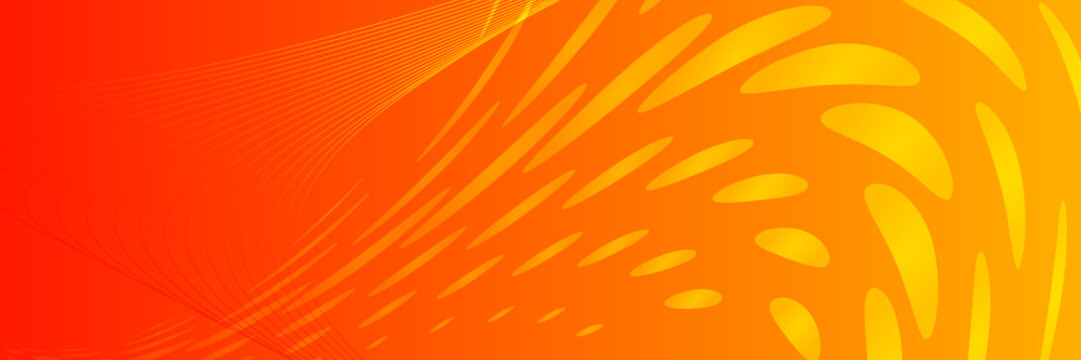 abstract orange background with lines circle and halftone effect