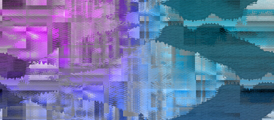 Abstract iridescent glitch art texture background image.
