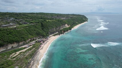 Bali, Indonesia - November 7, 2022: The Beaches and Cliffs of Southern Bali Indonesia