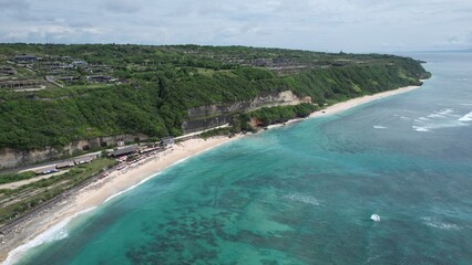 Fototapeta na wymiar Bali, Indonesia - November 7, 2022: The Beaches and Cliffs of Southern Bali Indonesia