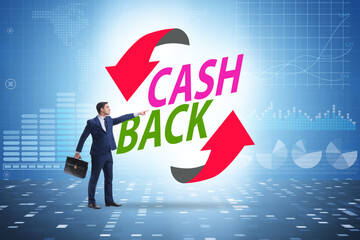 Businessman in the cash back concept