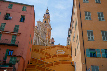 Old town and architecture of Menton on the French riviera - 547298587