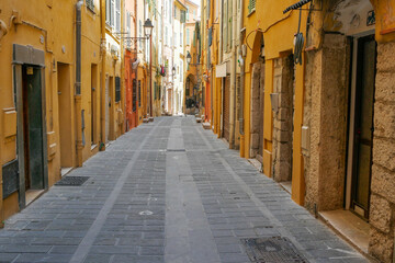 Old town and architecture of Menton on the French riviera - 547298588