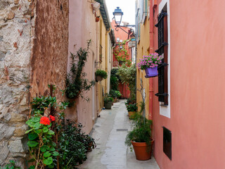 Old town and architecture of Menton on the French riviera - 547298595