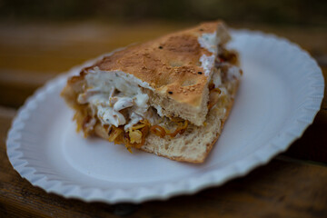 Turkish kebab on pita bread