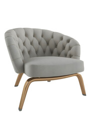 Classic gray armchair mockup.  Perspective. Transparent. Png