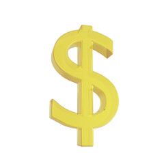 Obraz premium Transparent golden dollar 3d render