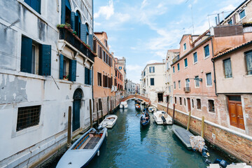 Fototapeta na wymiar gondola canal Venice Italy boat