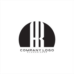 Letter A and R geometric vector logo design with semi circles.