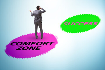 Concept of leaving the comfort zone