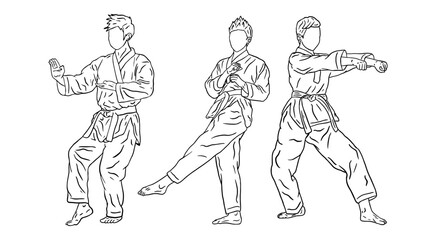 Fototapeta na wymiar set of illustration logo taekwondo fighter vector