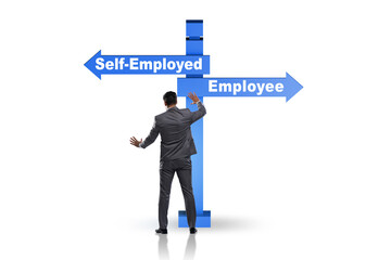Concept of choosing self-employed versus employment