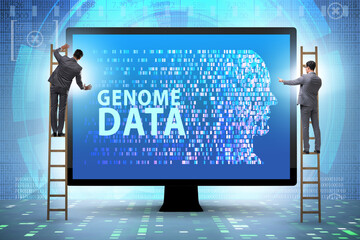 Businessman in genome data concept