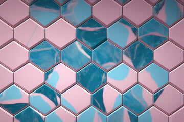 abstract fantasy patterned marble stone marble in hexagon pink pastel colors tones