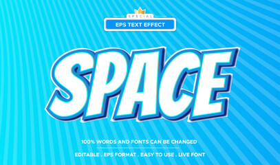 Space 3d style editable text effect