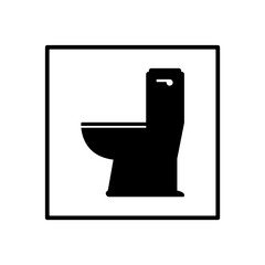 black flush toilet hygiene icon.