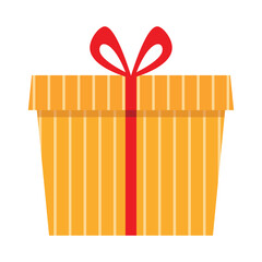 Yellow gift box clipart icon animated vector for celebration surprise