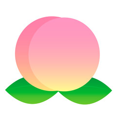 葉っぱの付いた桃