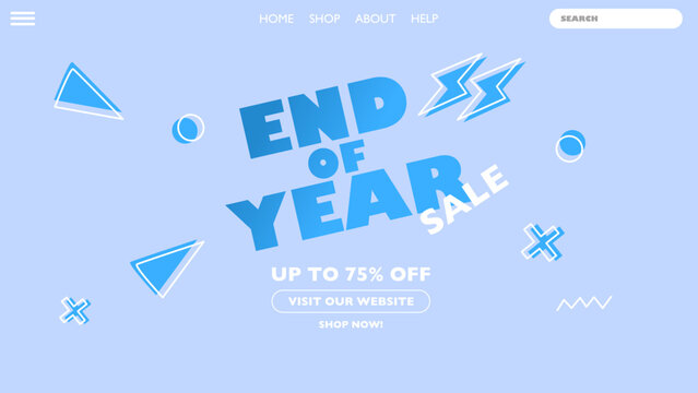 end of year sale design banner, landing page, poster or etc.