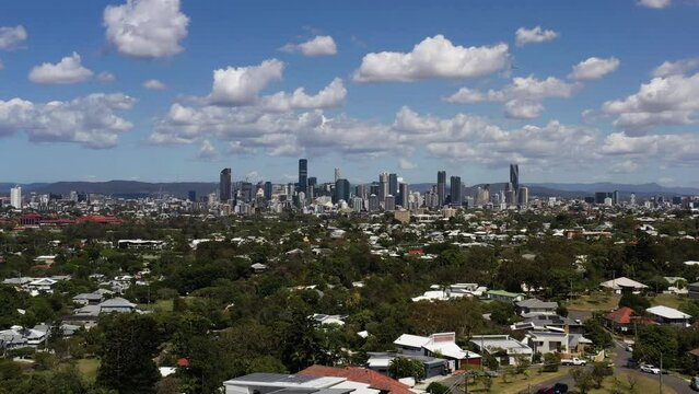 Brisbane City Aerial Drone Footage of Skyline and Suburbs 4K