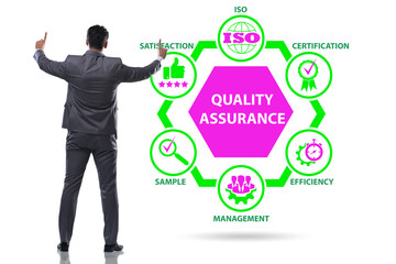 Businessman in quality assurance concept