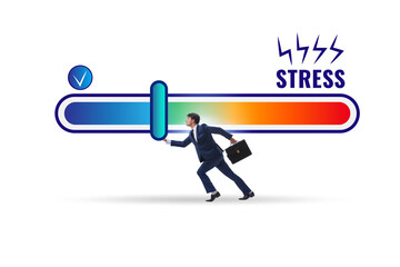 Concept of stress meter with businessman