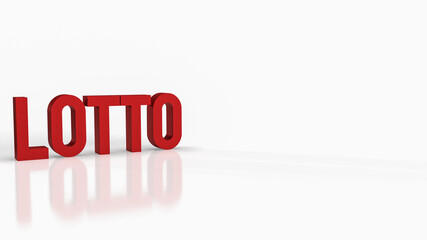 The red lotto on white background   image 3d rendering