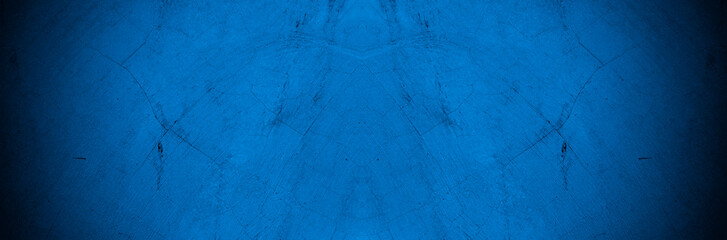 Old wall pattern texture cement blue dark abstract  blue color design are light with black gradient background.