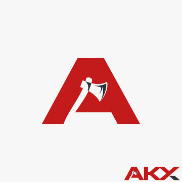 Simple and unique letter or word A sans serif font with axe inside negative space image graphic icon logo design abstract concept vector stock. Can be used as symbol related to initial or adventure