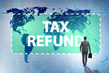 Businessman in tax refund concept