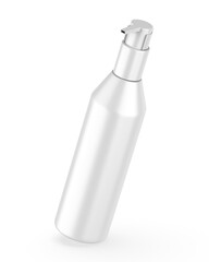 Blank Plastic Bottle with Pump Dispenser For Branding, 3d render illustration.
