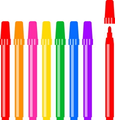 カラー水性ペンのイラストセット